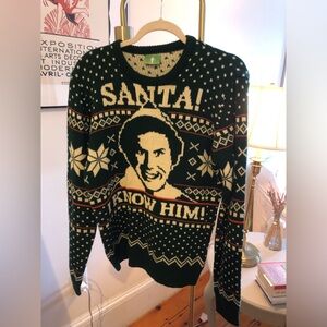 ELF ‘Santa! I know him!’ Ugly Christmas Sweater